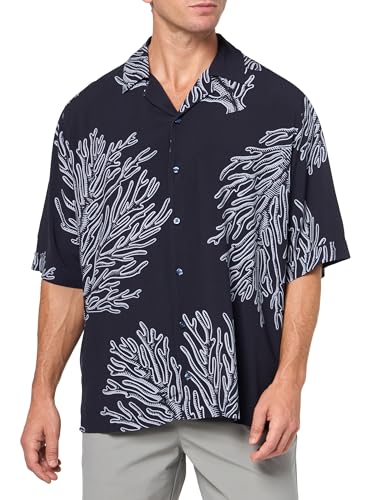 BOSS Men's Printed Viscose Short Sleeve Button Down Shirt
