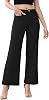 Genleck Wide Leg Jeans for Women Trendy High Waisted Boyfriend Stretchy Straight Cropped Pants with Patch PocketsBlack, 6