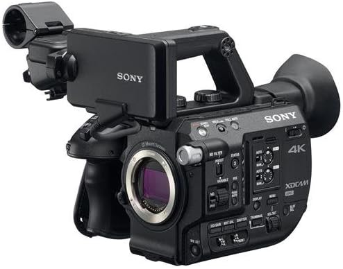 Rear view of Sony PXW-FS5 showing viewfinder and battery slot