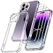 Produktbild ivoler 4 in 1 Klar Hülle für iPhone 14 Pro Max 6.7 Zoll, 1 Handyhülle mit 3 Stück Panzer Schutz Glas, Transparent Stoßfest [Kameraschutz] Schutzhülle Weiche TPU Silikon Durchsichtige Kratzfest Case