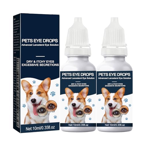 Onilyua Cataract Drops for Dogs, 2 Pcs Dog Eye Drops for Relieving Eye Itching and Irritation, Dog Eye Infection Treatment, Removing Eye Stains, Eye Drops for Dogs & Cats Improving Eye Vision Clarity