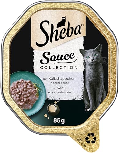 SHEBA Schale Nassfutter für Katzen Sauce Collection mit Kalbshäppchen in Heller Sauce 2 x 11 x 85g – Ansicht 2