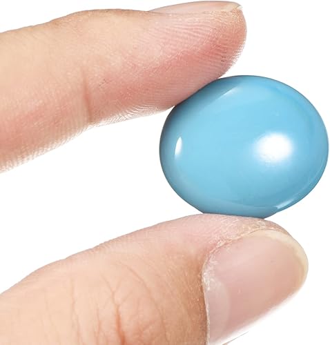 Miniatura 4 de MECCANIXITY Canicas de cerámica planas decorativas de 0.67 a 0.79 pulgadas (0.669-0.748 in), cuentas de relleno de jarrón de roca, guijarros azul