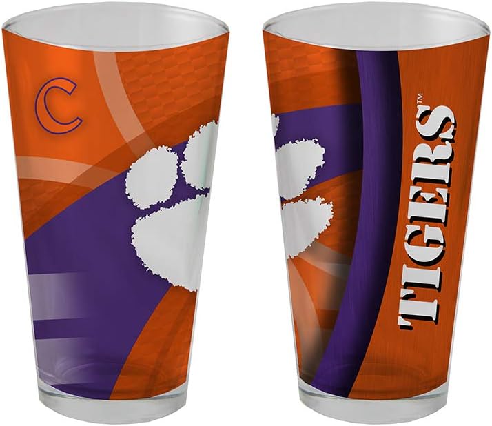 The Memory Company NCAA Team Logo Pint Glass, Carbon Design, 16oz