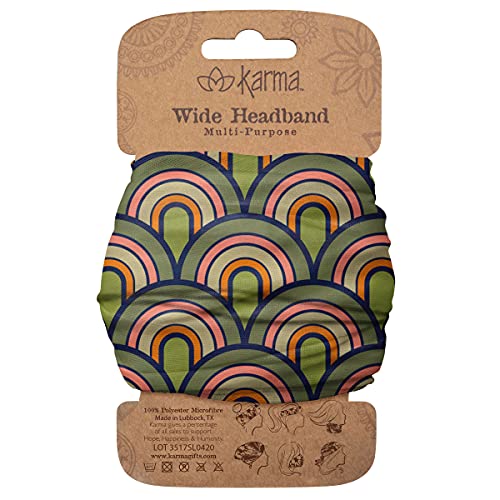 Karma Gifts Wide Headband, Geometric Green