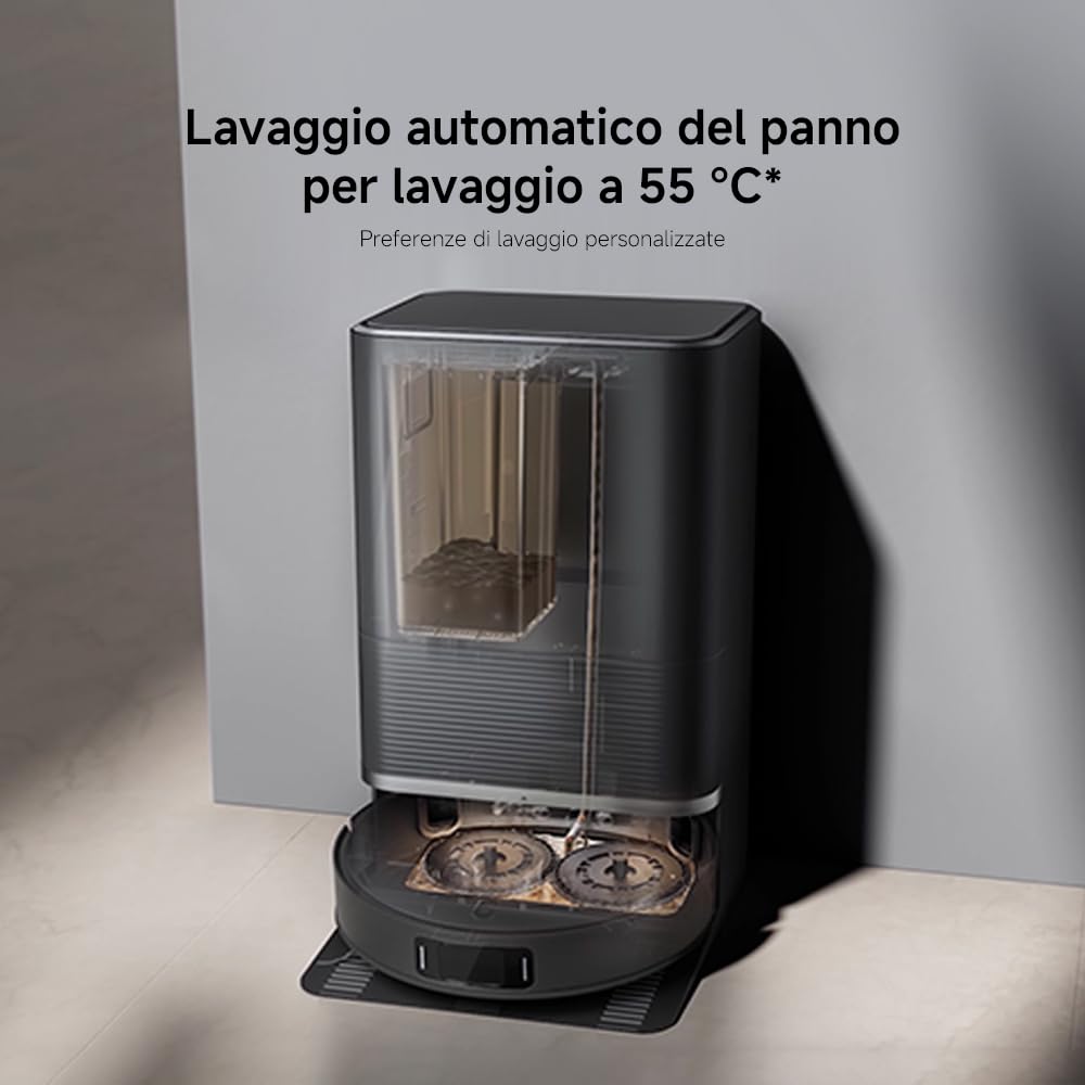 XIAOMI Robot Vacuum X20 Max - 8000 Pa Suction Power, Dual Mop System with Hot Water Cleaning and Drying, 75 Days Dust Capacity, 4 Cleaning Modes and 5200 mAh Battery for Smart, Thorough Cleaning