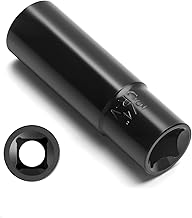 7 Spline Lug Nut Key, 1/2" Drive Impact Socket Fit for M14x1.5 M14x2.0 9/16-18 Aftermarket Lugnuts, Thin Walled Design Spline Socket for Easy Removal or Install Truck Nuts, CR-V Steel