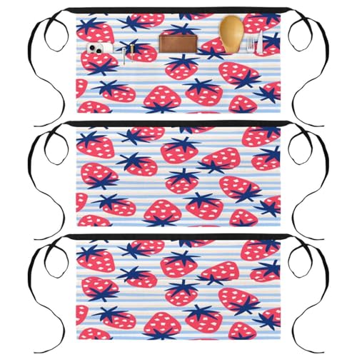 Demi-tablier de cuisine et pâtisserie à rayures pour le nettoyage de la maison et le bistrot