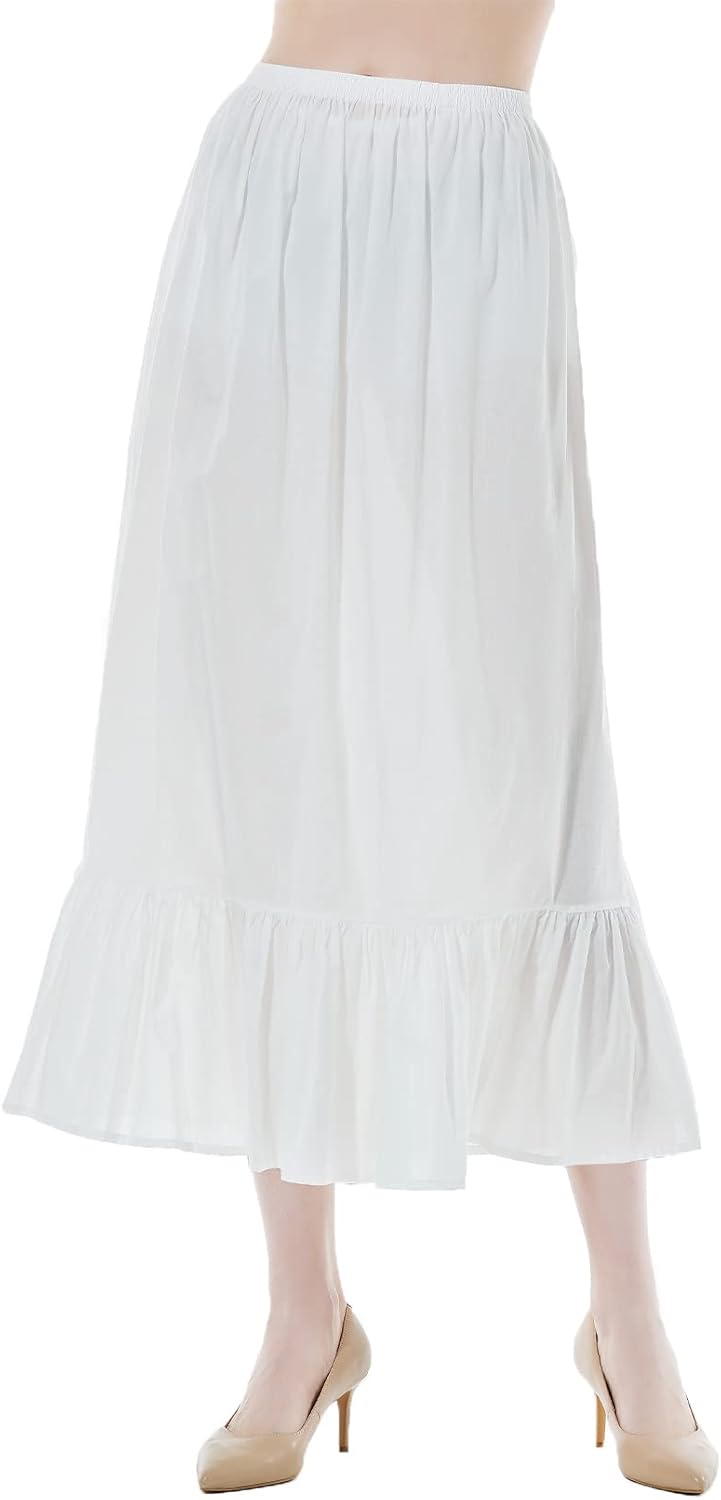 BEAUTELICATE Half Slip for Under Dresses 100% Cotton Vintage Skirt Extender Underskirt
