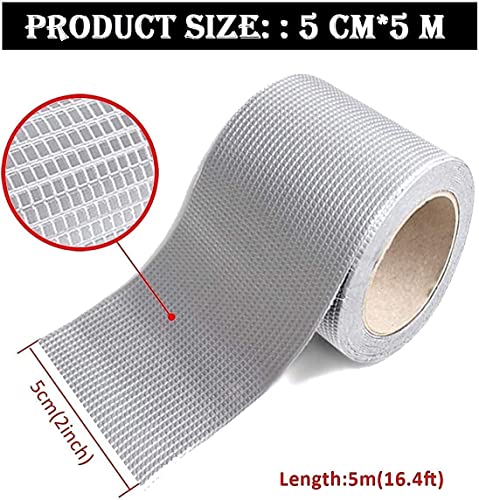 Image of Super Strong Adhesive Waterproof tape Permanent Repair Roof Water Leakage Solution Rubber Foil Suitable for Roof Leak, surface Crack, Window Sill Gap, Tank Leak (2 Inch (5CM*5M))