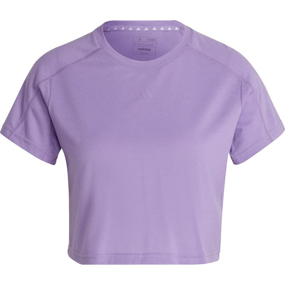 adidas Aeroready Train Essentials 3 Bar Logo Crop Tee T-Shirt à Manches Courtes Femme