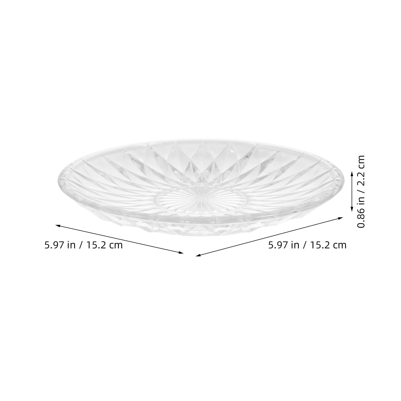 Levemolo 6 Pièces Assiette Dessert en Verre Transparent à Motif Diamant Vintage, Polyvalente et Facile à Servir pour Fruits Glacés et Snacks D' Réutilisable