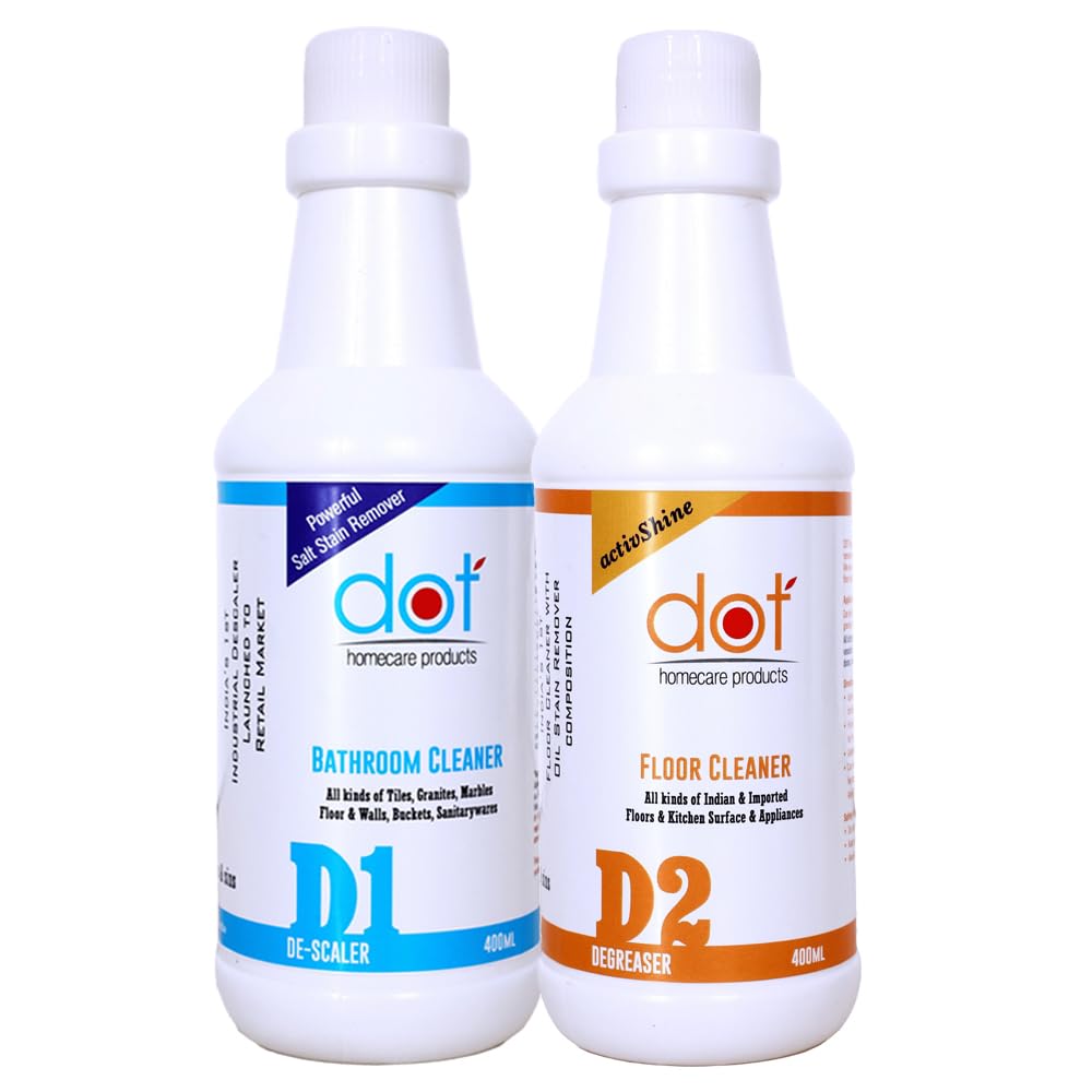 DOT Bathroom Tiles Cleaner Descaler, Floor cleaner, heavy oil stain remover, all types of tiles, marbles, granite shiner, degreaser 400ml each (Combo Pack) (B0CKTWT6SX) Amazon Price History, Amazon Price Tracker
