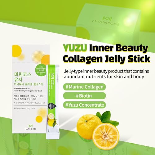 Yuzu Collagen Jelly Stick ㅣ Korean Citrus Beauty Supplement ㅣ Marine Collagen Peptide 3000mg ㅣ Skin Vitality & Hydration ㅣ No Sugar Added ㅣ Portable Stick Type - Image 5