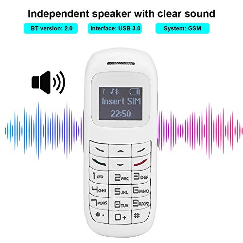 Ashata Mini Small Mobile Cell Phone, Mini Mobile Cell Phone Mini Mobile Phone Bluetooth Dialer With Headset Cellphone Earphone Ear Hook Support Sim, Mp3, Long Standby Time(White) #TOP1