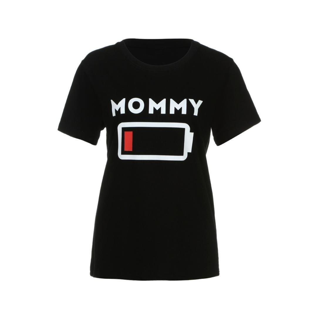 Franterd Parent-Child Letter Print Short Sleeve Shirt, Family Matching Tops Dad Mom Son Daughter