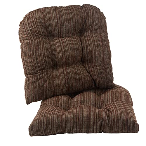 Klear Vu Gripper Overstuffed Universal Non-Slip Dining Chair Cushions For Kitchen Decor Or Office Use, U-Shaped Skid-Proof Seat Pad, 17X17 Inches, 2 Count (Pack Of 1), Chocolate - Floral #TOP18