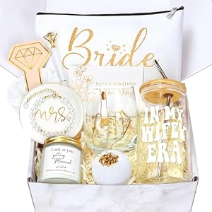 Bridal Shower Gifts for Bride To Be Gift Box Unique Bride Gift for Bachelorette Party Popular Bachelorette Gifts for Brides Just Married Engagement Wedding Presents Set for Women Her Wifey Future Mrs