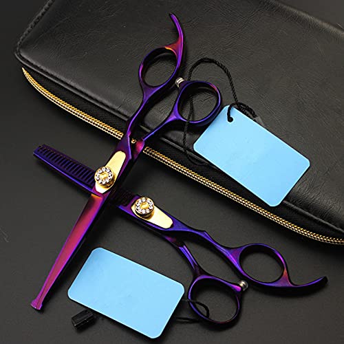 Ciseaux de coiffure 440C bout rond de 6 pouces violet pour une coupe sûre et précise