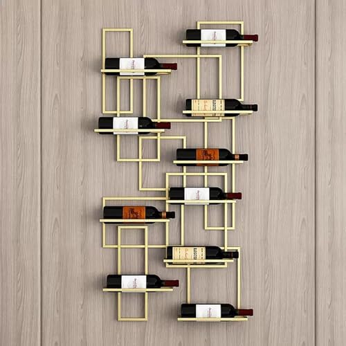 Wall Mounted Wine Rack - Stylish Metal Liquor Shelf for Kitchen, Dining Room & Bar - Space-Saving Wine Bottle Storage Holder - Perfect for Home Entertaining