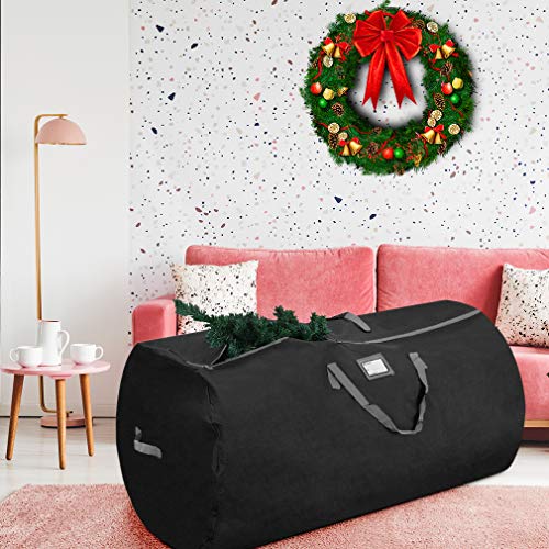 Propik Christmas Tree Storage Bag | Fits Up To 7-9 Ft Tall Disassembled Trees Holiday Xmas Storage Container | 52” X 30” X 30” | Artificial Tree Storage Case Sleek Zipper 600D Oxford Material (Black) #TOP3