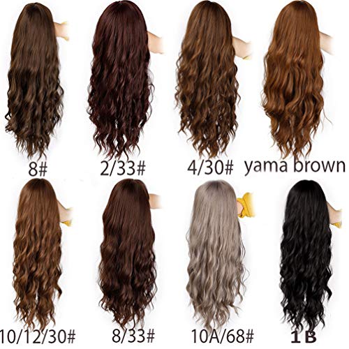 Perruque synthétique ondulée violette sans colle solution cheveux abîmés - 5