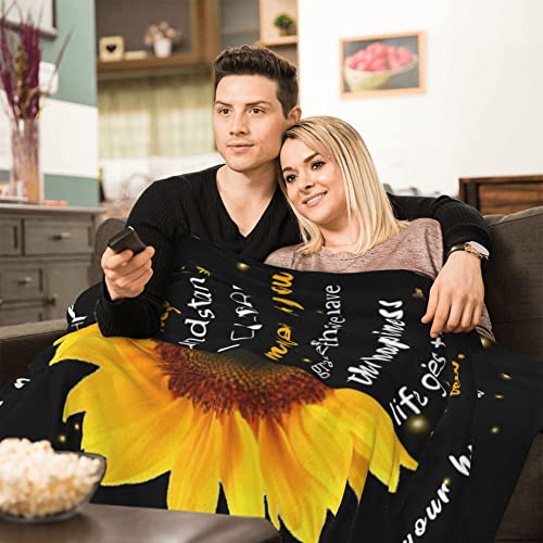 King Dare Anniversary Birthday Gifts For Wife, To My Wife Blanket From Husband Romantic Wedding Valentines Gifts For Her Wife Love Gifts Sunflower Throw Blanket #TOP2