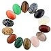 Assorted 12pcs 20x15mm Gemstone Oval Teardrop Randow Color CAB Cabochon Beads Healing Crystal Quartz Stone Wholesale for Jewelry Making (the beads are without holes)