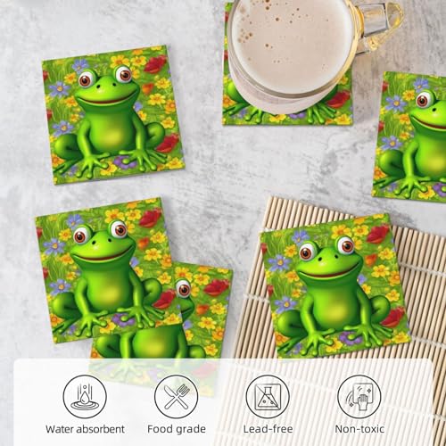 Dessous de verre grenouille pour apéritif et table basse de salon