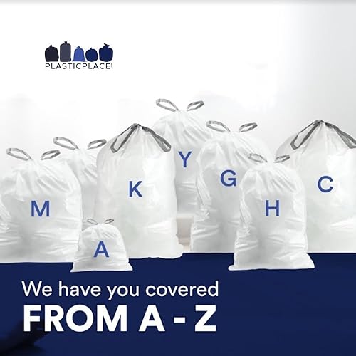 Miniatura 4 de Plasticplace Bolsas de basura de ajuste personalizado, compatibles con simplehuman Code J, 200 unidades (paquete de 1) forros de basura blancos con