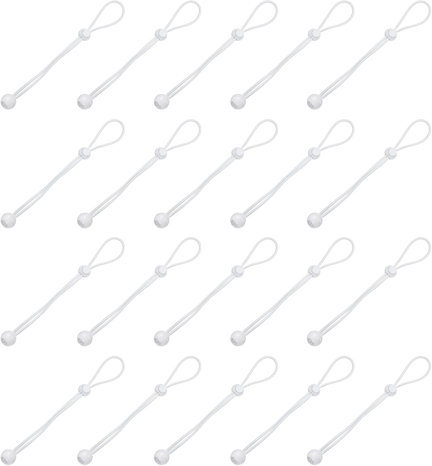 PATIKIL Ball Bungee Cords, (25cm / 10 Inch, White) (20 PCS) Universal Bungee Tie Downs, Suit for Shelter Camping Cargo Outdoor Roller Blinds Tents Canopies Tarp