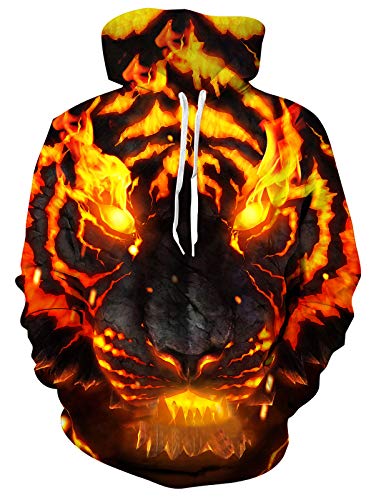 Hoodie Herren 3D-Druck Damen Kapuzenpullover Lässig Langarm Grau Rauch Rot Flamme Hoody Pullover Herbst Schwarz Kordelzug Sweatshirts für