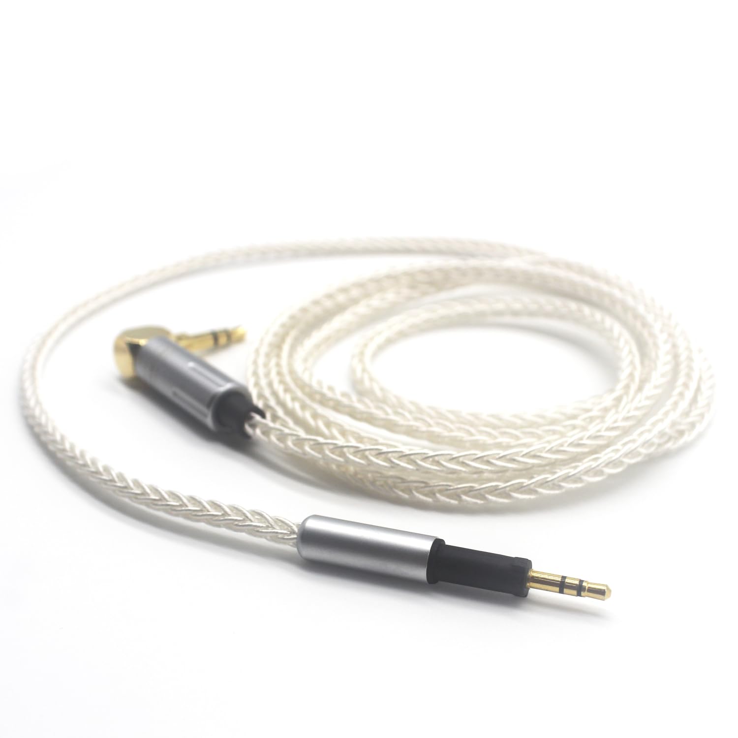 Youkamoo 3.5mm Right Angle Male 8 Core Silver Plated Braided Replacement Upgrade Cable Compatible for AKG K450 K451 K452 Q460 K480 Headphones 1.22m