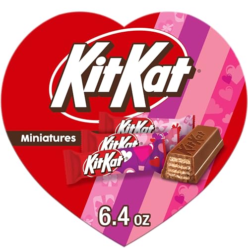 KIT KAT Miniatures Milk Chocolate Wafer, Valentine's Candy Gift Box, 6.4 oz