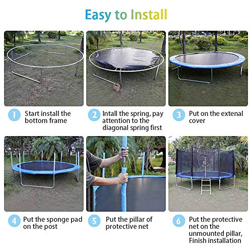 Eicaus 12 FT Trampoline with Safety Enclosure Net for Kids and Adults, Capacity 400 kg, Waterproof Jump Mat, Ladder