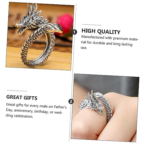 GALPADA 1 Unidade Anel De Liga Vintage De Dragão Anel De Joias Em Forma De Dragão Anéis Góticos Ajus