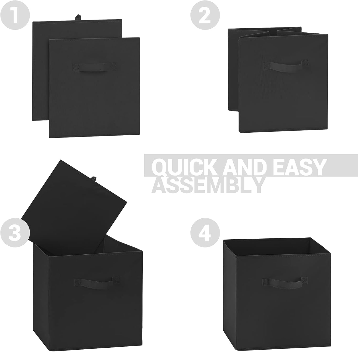 Buy NesTidy 13x13x13 Storage Cubes Bins 4 Pack, Foldable Fabric Storage