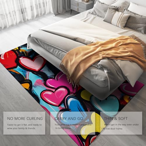 Tapis en forme de cœur graffiti pour une déco pleine d'énergie - 5