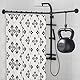 Sikaiqi Dehnbare 304 Edelstahl L-Form Badezimmer Badewanne Ecke Duschvorhangstange (Schwarz 60-133 cm x 180-215 cm), bohrfreie Installation, für Badezimmer, Bekleidungsgeschäft, Privatraum