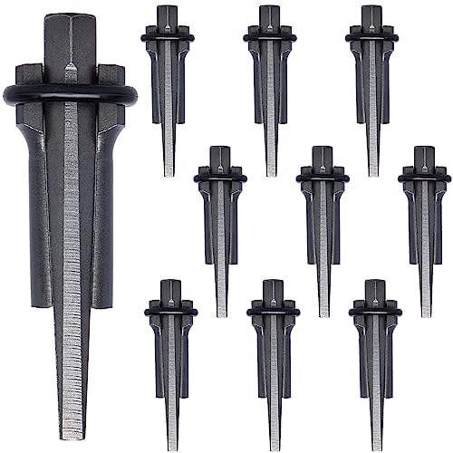 CenterZ 10 Sets Rock Splitter, 3/4 inch Diameter with 2 inch Depth Drill Hole Fitted Stone Splitting Tools, Spring Steel Wedge and Feather Shims Hand Tools for Masonry, Concrete Marble Granite Cutting