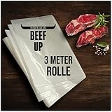 Beef Up Dry Age Reifebeutel 3 Meter Reifeschlauch für indivuduelle Gourmet Fleischstücke Dry-Aging Roastbeef Steaks veredeln ohne Reifeschrank (besonders Gastro-Bereich)