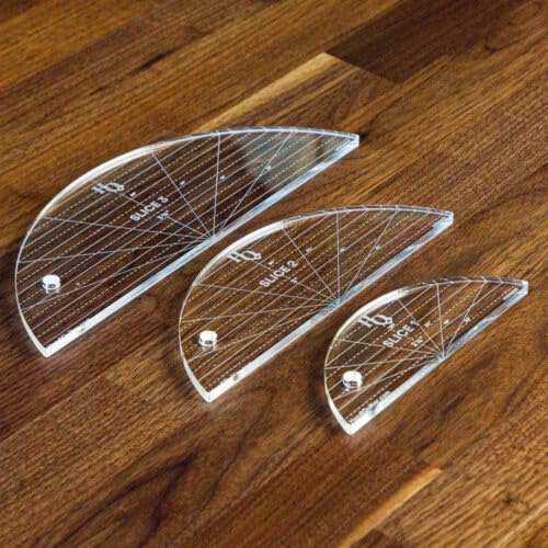 Generic Handi Quilter Slice Rulers Set of 3 (2 1/4"", 3"", 31/4"") HG00553, Acrylic Clear