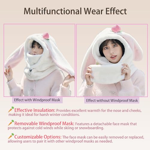 Soapjuice Ski Helmet Cover Removable Face Mask,Velvet Balaclava,Warm,Wind-Resistant for Skiing Snowboarding (Carrot) - Thumbnail 4