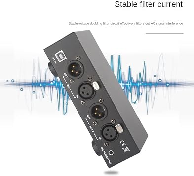 USB Dual Mixed Output Phantom Power Supply Black Audio Interface Metal for Condenser Microphones Music Recording Equipment
