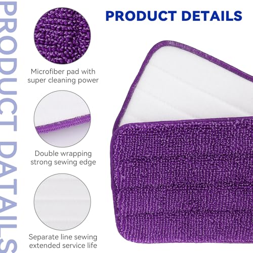 Image of Replacement Mop Pads Fit for Rubbermaid Commercial 18 inch and 17 inch Mop - 10 Pack Wet & Dry Commercial Cleaning Reusable Refills Fit for Any Microfiber Flat System 18 inch and 17 inch (Colourful)