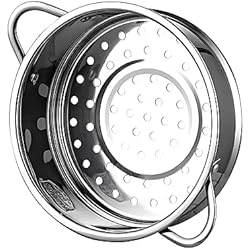 Cacerola Vaporera peiyee Cesta de Vapor Inoxidable,Vaporera Multiusos,Cesta Vaporera de Verduras,Cesta de CoccióN Al Vapor,20cm de DiáMetro Interior, Fabricado en Acero Inoxidable 304 de Calidad Alimentaria,Duradero