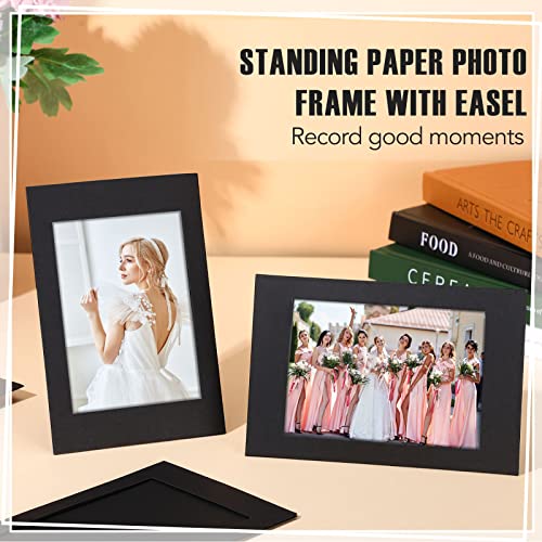 Glenmal 400 Pieces Paper Photo Frames 4 X 6 Inch Black Bulk Cardboard Picture Frames Picture Frame Paper Holder Crafts Cardboard Frames For Tabletop Wall Decor Graduation Classroom Wedding Display #TOP6