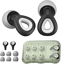 Ear Plugs for Sleeping,Reusable Noise Cancelling Earplugs, Suitable for Sleep, Emotional Relief, Noise Environments, Reading,Traveling,28db Noise Cancelling,3 Sizes of Earplug Caps (S/M/L) (Black)