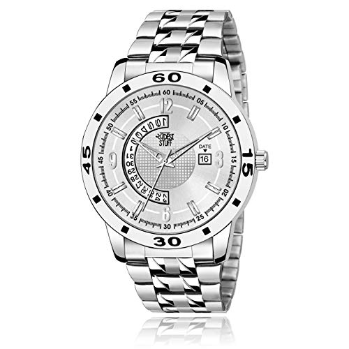 SWADESI STUFF Silver Dial Date Display Analogue Watch for Men and Boys