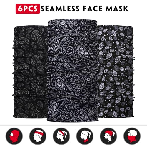 Image of Neck Gaiter for Men Women Headwear Bandana Head Wrap Face Scarf Mask Cover Warmer Balaclava-Seamless & Versatile